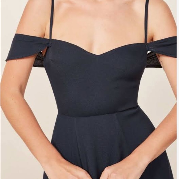 Reformation Poppy Dress - Navy Size 6 - Picture 4 of 9